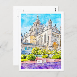 Lisieux France Famous Travel Place Watercolor Postcard