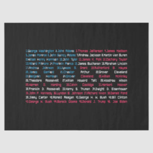 List 46 US Presidents of the United States Fun His Tissue Paper