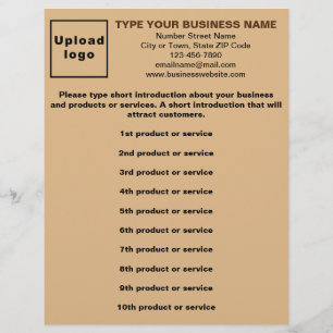 List of Business Products or Services Light Brown Flyer