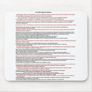 List Of Cognitive Biases Mouse Pad
