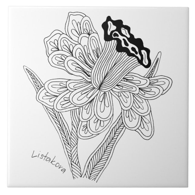 Listakora Flower Ceramic Trivet / Tile (Front)