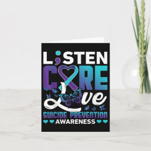 Listen Care Love Suicide Prevention Awareness Day Card