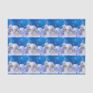 listen happy snowman cropped tissue paper