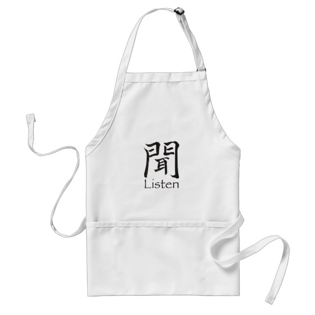 Listen Kanji Character Standard Apron (Front)