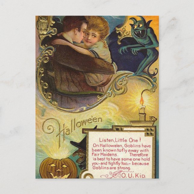 Listen Little One on Halloween Postcard (Front)