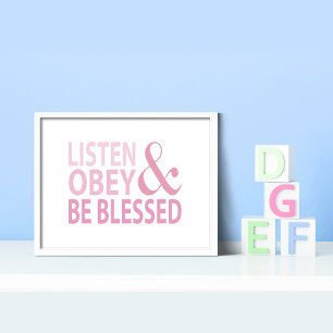 Listen Obey and Be Blessed  Poster