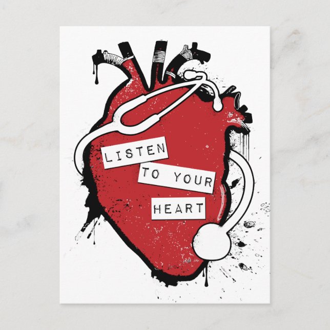 listen to your anatomical heart postcard (Front)