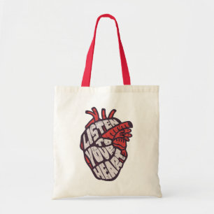 "Listen to Your Heart" Anatomical Art Tote Bag