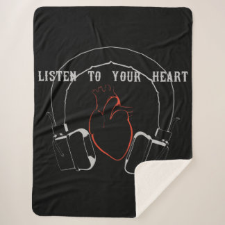 Listen to Your Heart Sherpa Blanket