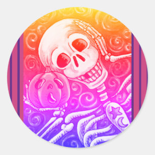 LISTEN TO YOUR PUMPKIN, HALLOWEEN SKELETON STICKER
