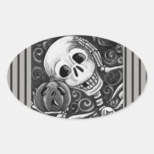 LISTEN TO YOUR PUMPKIN, HALLOWEEN SKELETON STICKER