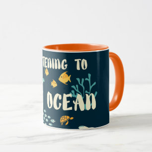 Listening To The Ocean, Earth Day, Mug