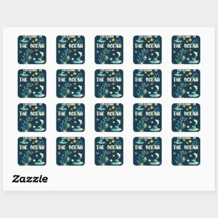 Listening To The Ocean, Earth Day,  Square Sticker