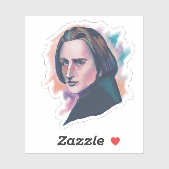 Liszt Colorful Watercolor Portrait (Sheet)