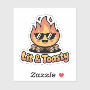 Lit Campfire Cute Kawaii Badge
