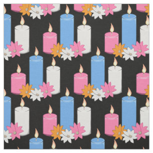 Lit Candle Flowers Thunder_Cove Fabric