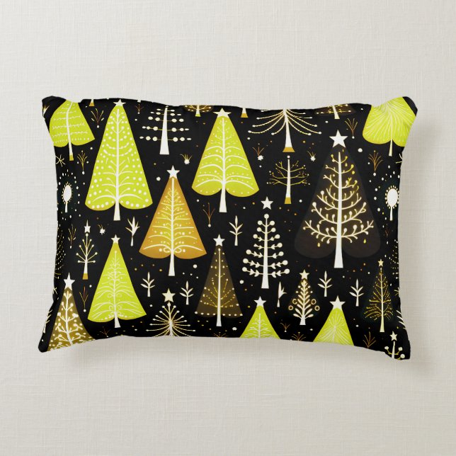 Lit Christmas Tree Pattern Decorative Cushion (Back)