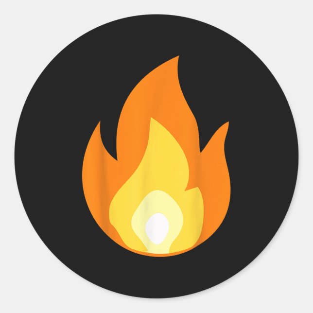Lit Fire Flame Hot Burning Beach  Classic Round Sticker (Front)