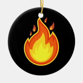 Lit Fire Flame Hot Burning Beach Women Men Adults Ceramic Tree Decoration