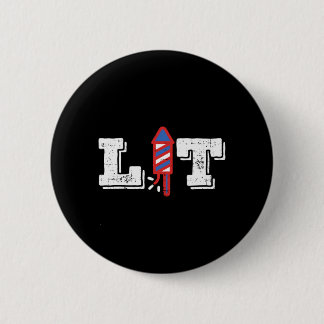 Lit Funny Fireworks 4th Of July Party Aamerican 6 Cm Round Badge