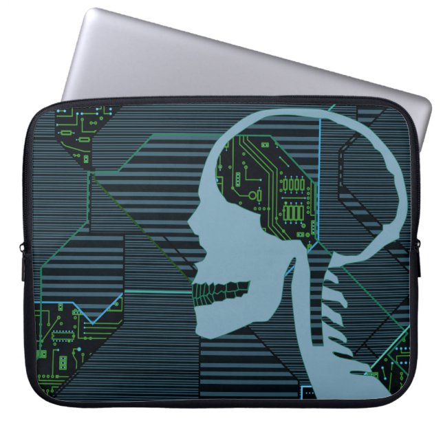 lit logicskull laptop sleeve (Front)
