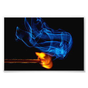 Lit Match, Fire and Smoke Photo Print