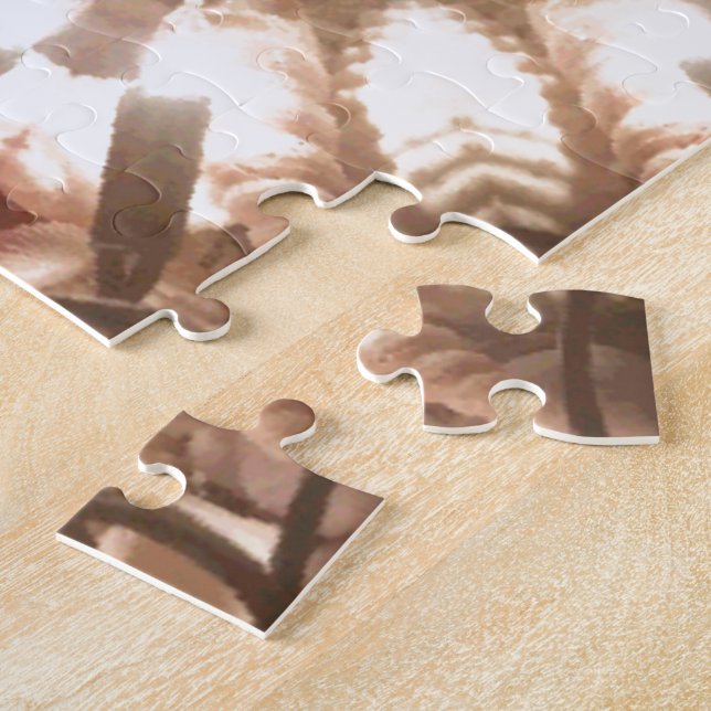 Lit Merry Christmas Tree Lights Kaleidoscope Art Jigsaw Puzzle (Side)