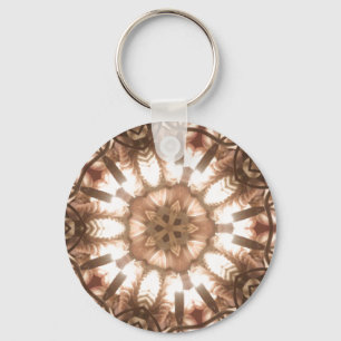 Lit Merry Christmas Tree Lights Kaleidoscope Art Key Ring