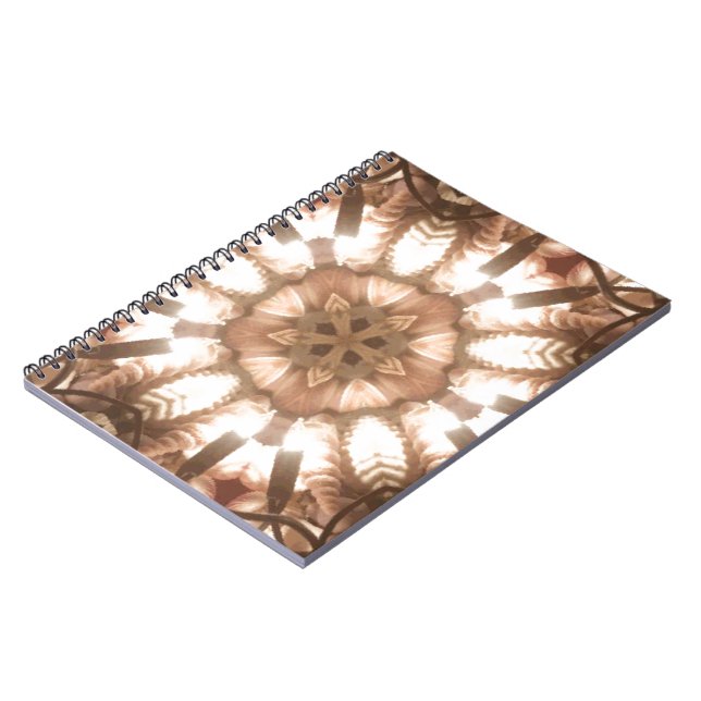 Lit Merry Christmas Tree Lights Kaleidoscope Art Spiral Notebook (Left Side)