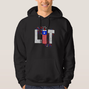 Lit Patriotic American Usa Fireworks 4th Of July Hoodie