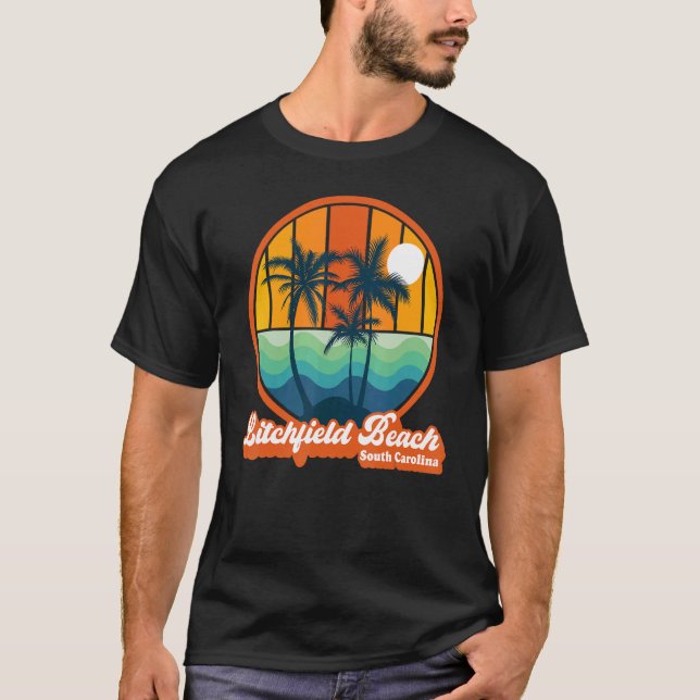 Litchfield Beach South Carolina Summer 90s Beach S T-Shirt (Front)