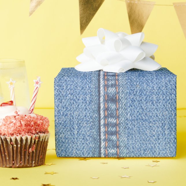 Lite Denim Jeans Wrapping Paper (Birthday Party)