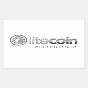 Litecoin Accepted Here Rectangle Stickers