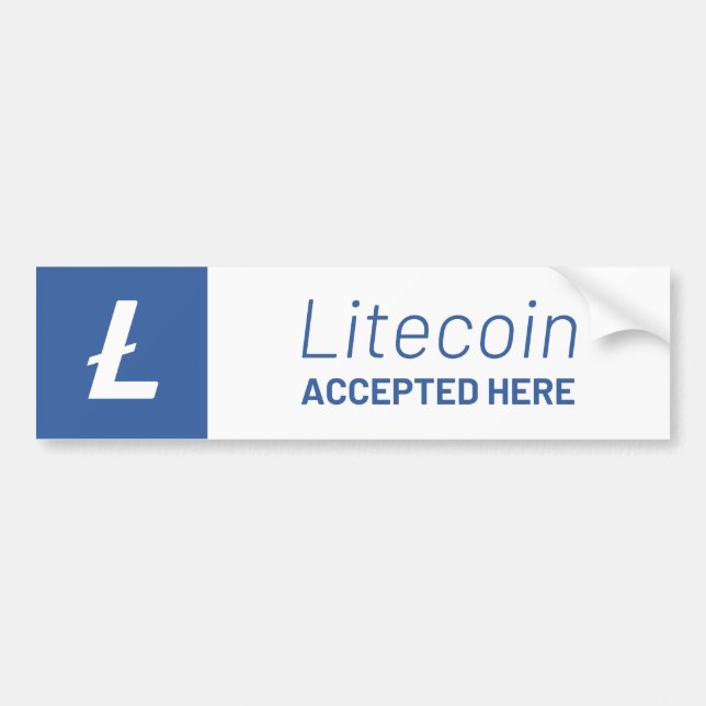 Litecoin Accepted Here Window Sticker Decal (Front)