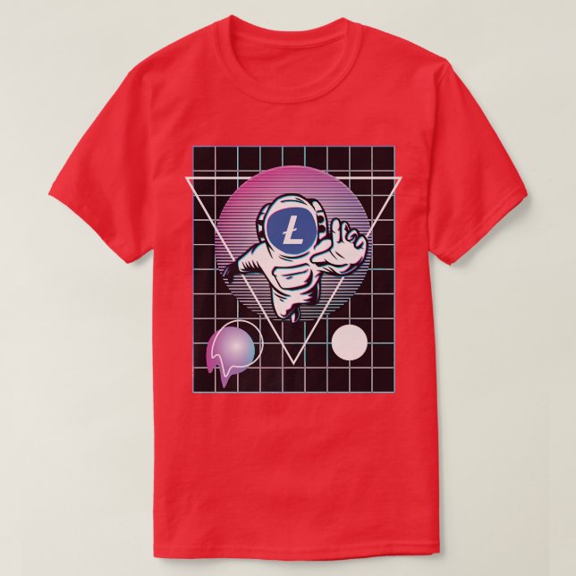 Litecoin Astronaut  T-Shirt (Design Front)