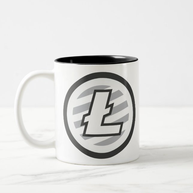 Litecoin Enabled! Two-Tone Coffee Mug (Left)