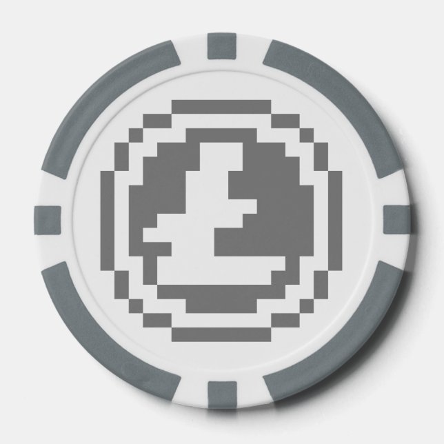 Litecoin LTC 8-Bit Logo | Poker Chips (Front)