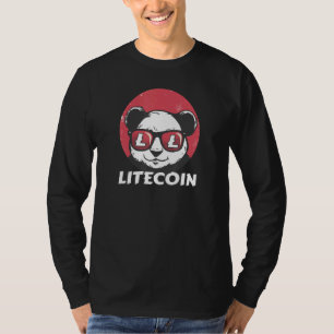 Litecoin Ltc Cute Crypto Panda Sun Glasses Retro T-Shirt