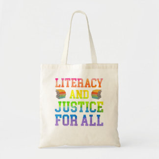 Literacy and Justice for All Literacy Teacher Rea Tote Bag
