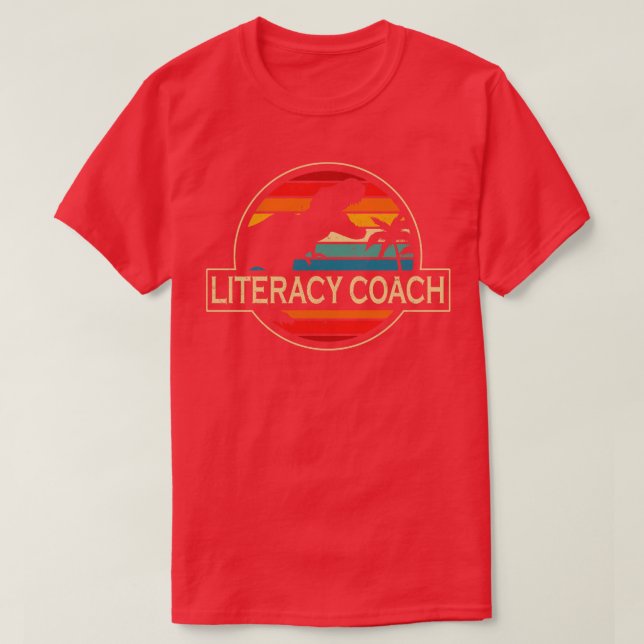 Literacy Coach Dinosaur T-Shirt (Design Front)