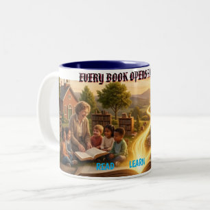 Literacy Day Reading Two-Tone Coffee Mug