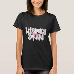 Literacy Squad Coquette Back To School Librarian S T-Shirt