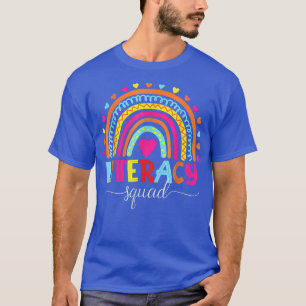 Literacy Squad Reading Teacher Rainbow Back To Sch T-Shirt