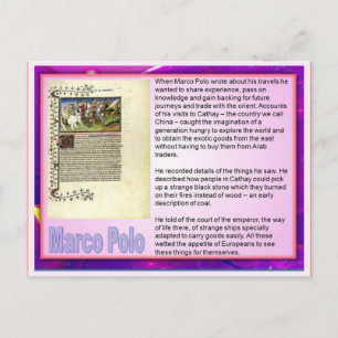 Literacy, travel writing, Marco Polo Postcard