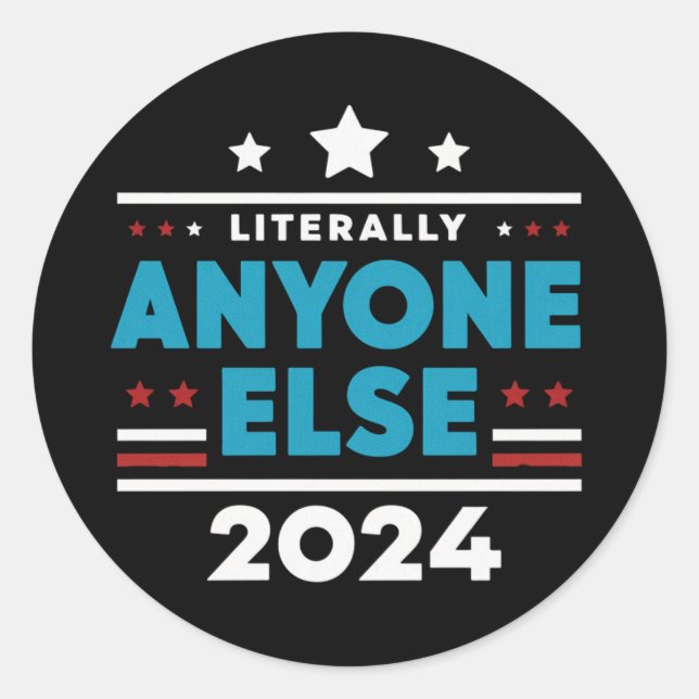 Literally Anyone Else 2024 President USA Election Classic Round Sticker (Front)