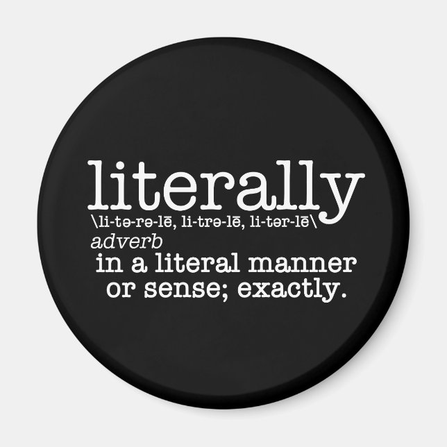 Literally Definition English Grammar Magnet (Front)