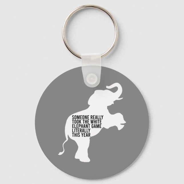 Literally Worst Funniest White Elephant Gift Key Ring (Front)