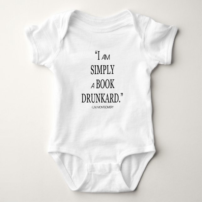 Literary Baby Book Drunkard Reader Gift Outfit Bodysuit (Front)