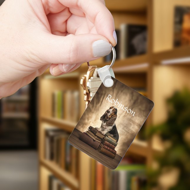 Literary Basset Hound Key Ring (Creator Uploaded)