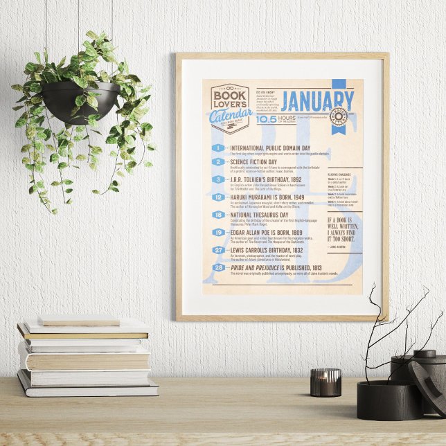 Literary Calendar January Poster (Creator Uploaded)